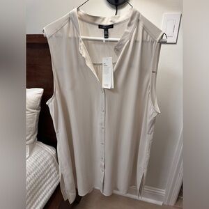 Eileen Fisher Silk Cream Blouse XL